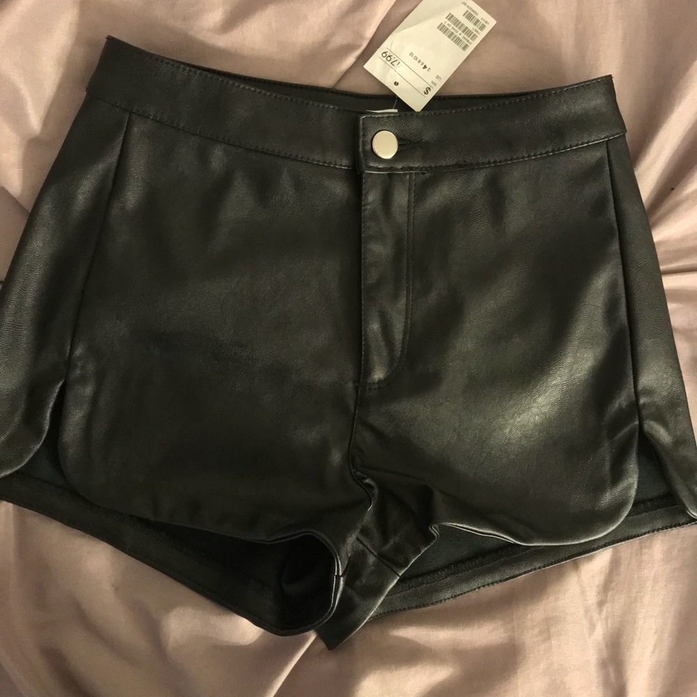 Leather shorts